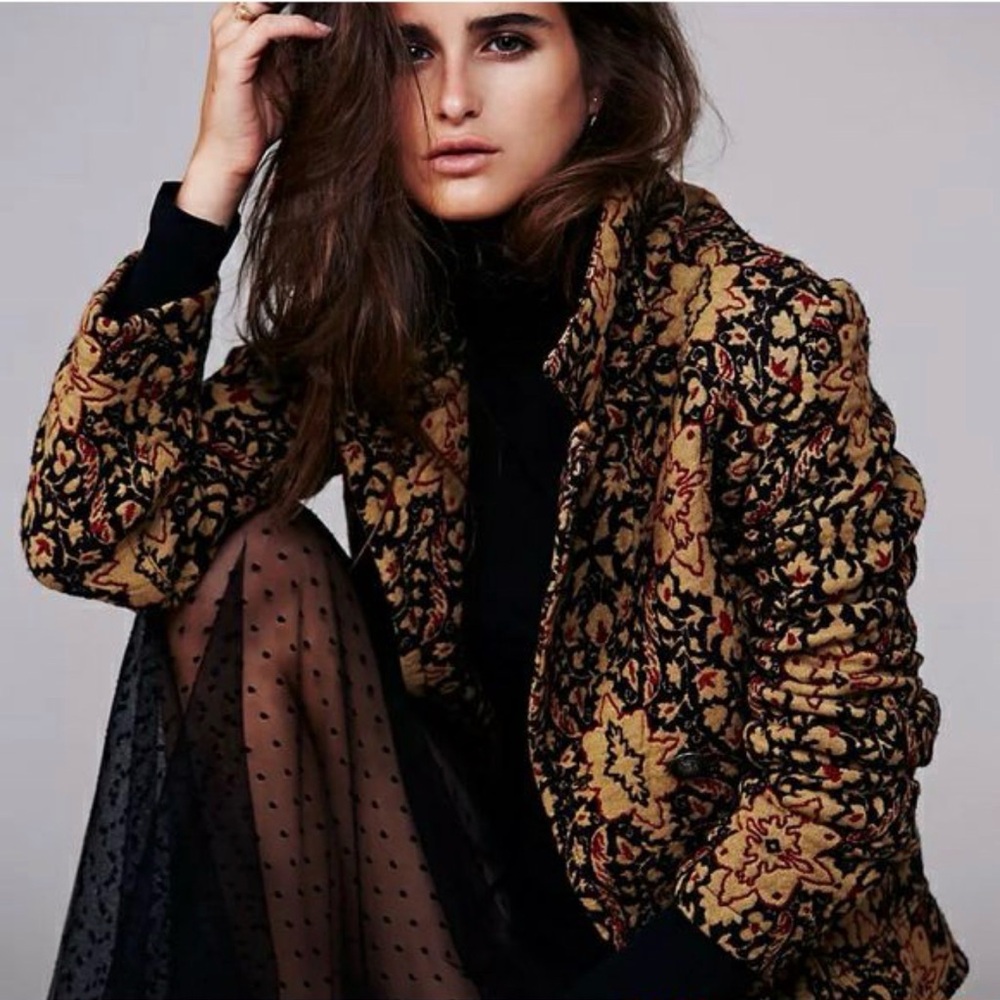 Free People Boho Tapestry Printed Long Coat | Oversized Festival Duster Jacket - Picture 2 of 10